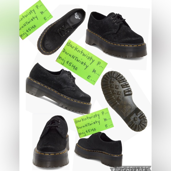 BNIB Dr.Martens 1461 QUAD BLACK CALF HAIR ON PLATFORM LOAFER UK3 US5 Big Kid 3 - Picture 11 of 12